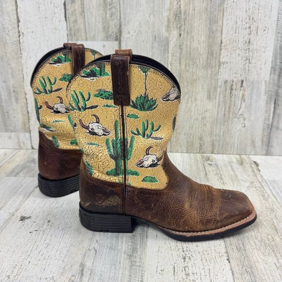 Ariat Kids Round Up Wide Square Toe Western Boot (Little Kid/Big Kid)a size 3 - Picture 1 of 10